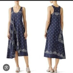 Theory Silk Apalania Bandana Asymmetrical  Hem Dress